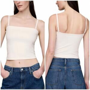 Gap CloseKnit Crop Tube Top Cotton Blend New Off White NWT Small